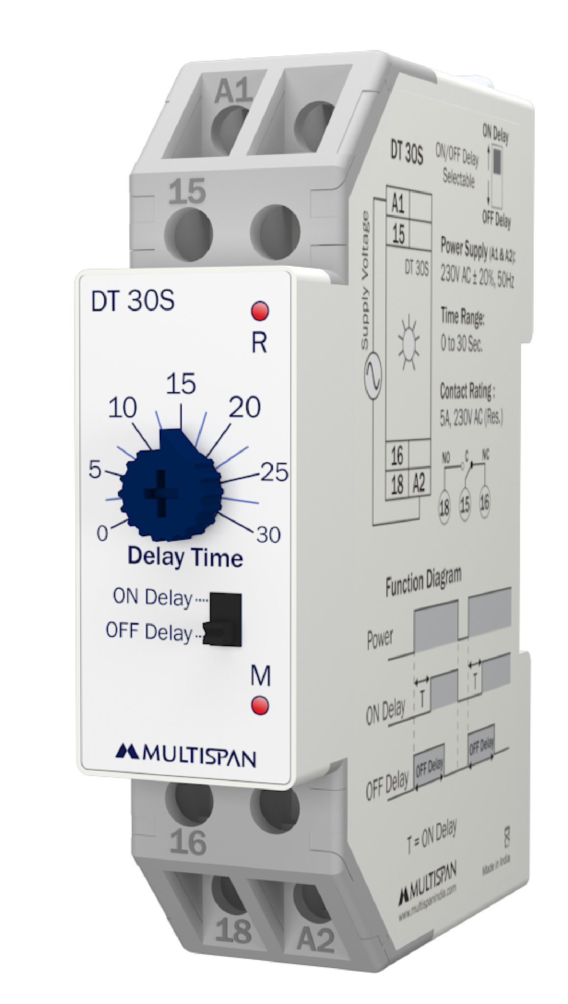 Rơ le thời gian On/Off Delay, mã DT-30S