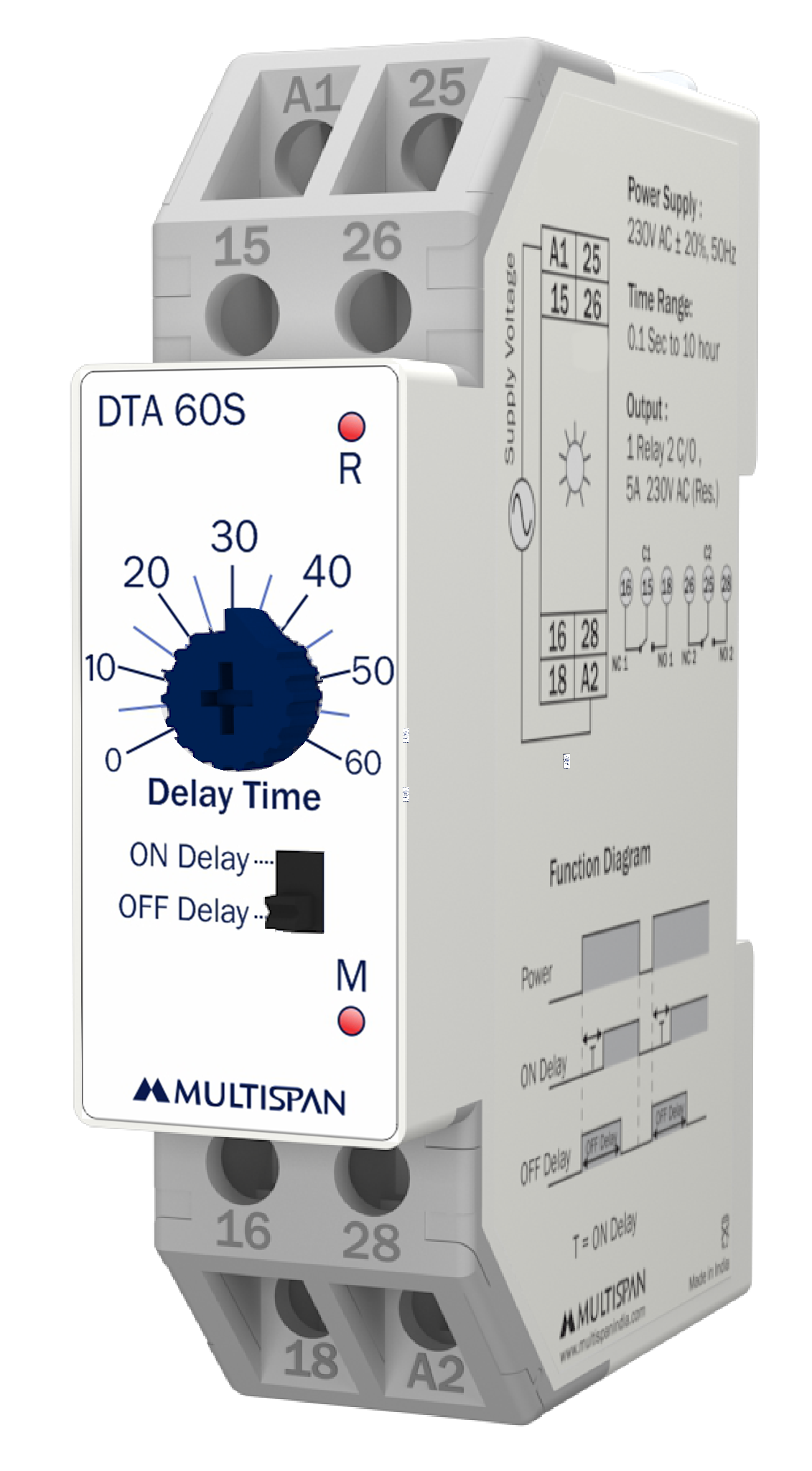 Rơ le thời gian On/Off Delay, mã DTA-60S