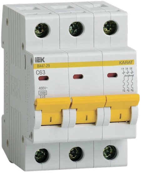 Aptomat tép (MCB) 6 - 63A, 1 - 4 cực, dòng cắt 4.5kA, VA47-29 IEK