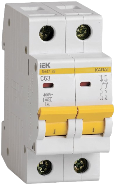 Aptomat tép (MCB) 6 - 63A, 1 - 4 cực, dòng cắt 4.5kA, VA47-29 IEK
