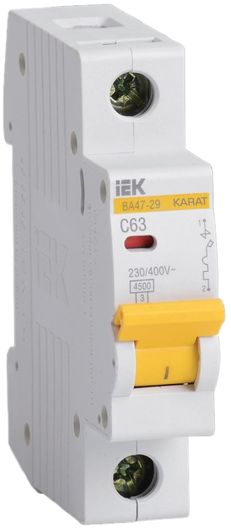 Aptomat tép (MCB) 6 - 63A, 1 - 4 cực, dòng cắt 4.5kA, VA47-29 IEK