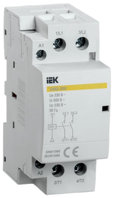 Modular Contactor dòng KM, 20 - 63A, 2 - 4 cực, 2 - 4 NO NC, AC - DC coil, IEK