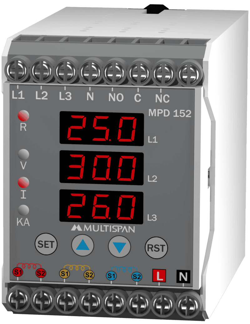 Relay bảo vệ quá dòng MPD-152-A-06 MULTISPAN (CT 60A đi kèm)