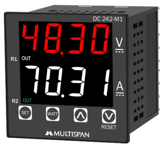 Đồng hồ đa năng đo (DC Multimeter) DC-242-M1 MULTISPAN (RS485 Modbus RTU, 2 Relay, 72x72 mm)