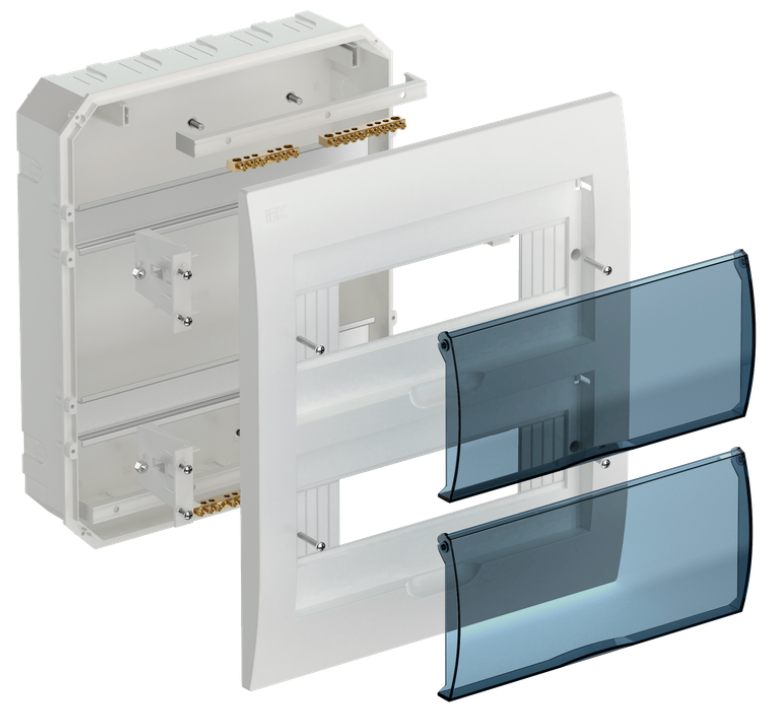 Tủ điện nhựa âm tường 24 mô-đun IEK mã MKP12-V-24-24-41-FCN