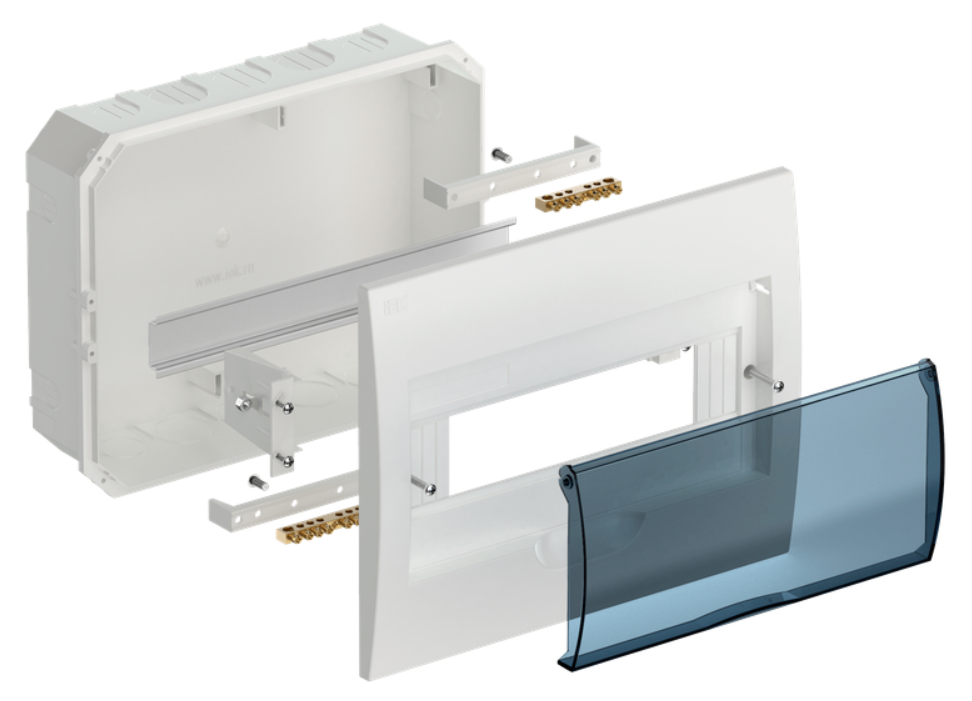 Tủ điện nhựa âm tường 12 mô-đun IEK mã MKP12-V-12-12-41-FCN