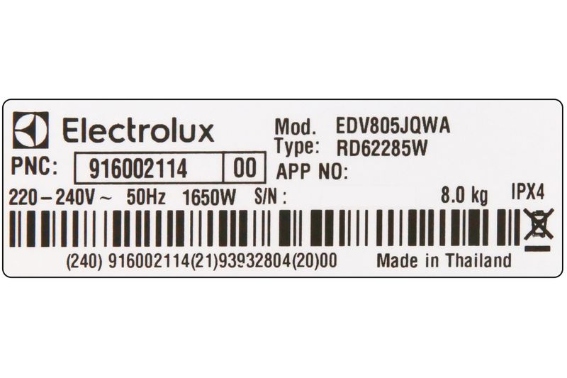 Máy sấy Electrolux EDV805JQWA