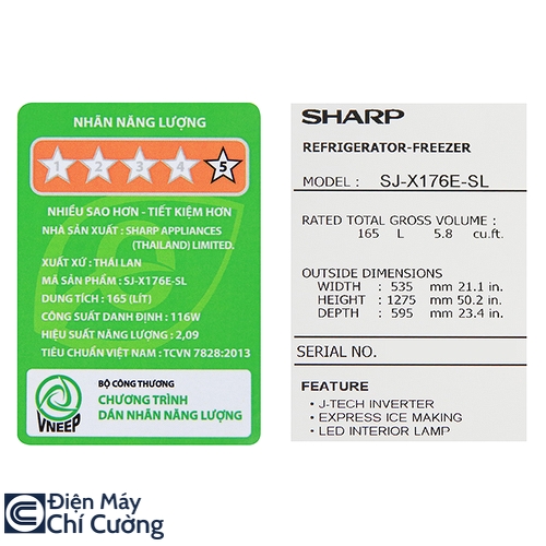 Tủ Lạnh Sharp SJ-X176E-SL