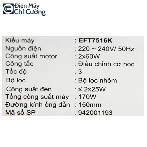 Hút Mùi Electrolux EFT7516K