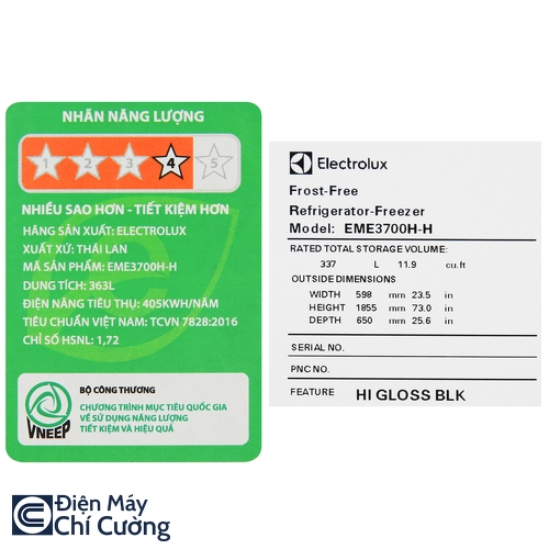 Tủ lạnh Electrolux EME3700H-H