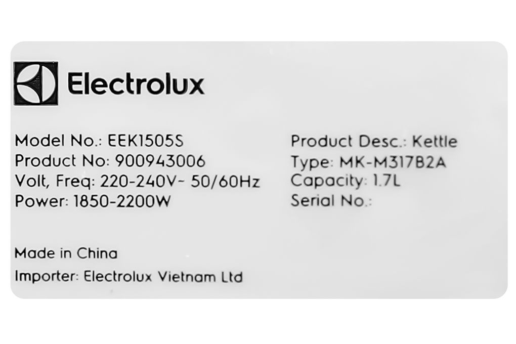 Ấm Siêu Tốc Electrolux EEK1505S