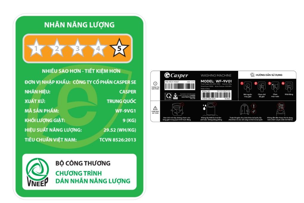 Máy giặt lồng ngang Casper WF-9VG1