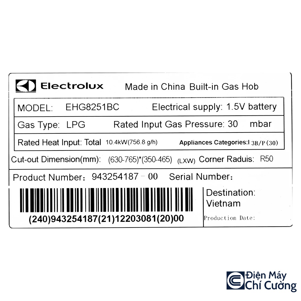 Bếp ga Electrolux EHG8251BC