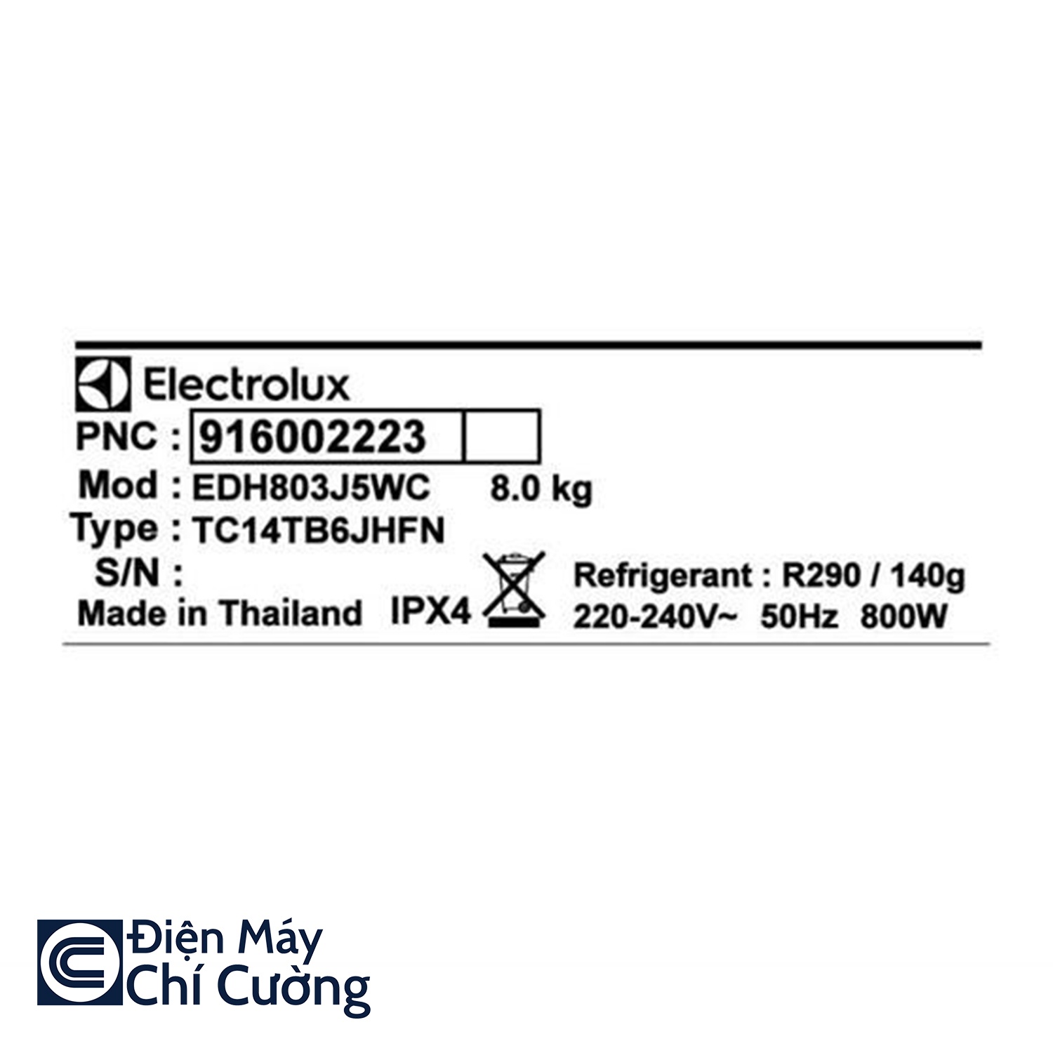 Máy sấy Electrolux EDH803J5WC