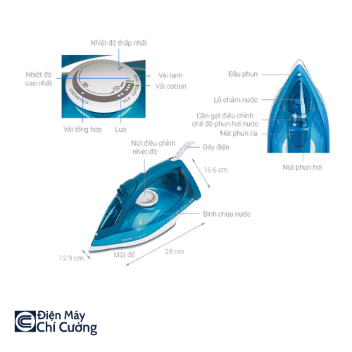 Bàn là hơi nước 2000W Philips GC1756/20