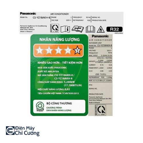 Máy lạnh 2 chiều Panasonic Inverter 2 HP CU/CS-YZ18AKH-8
