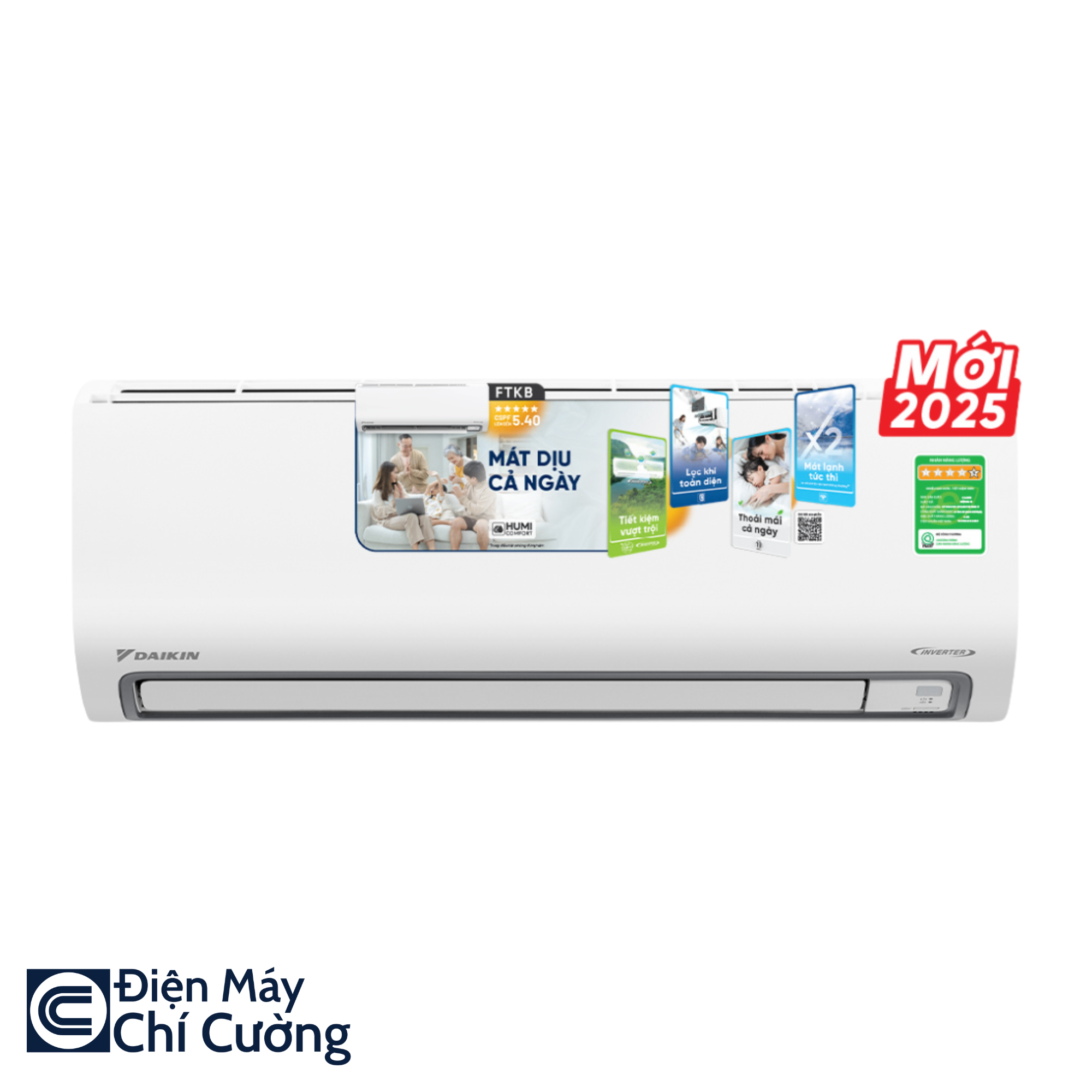 Điều hòa Daikin 12000 Btu 1 Chiều Inverter FTKB35ZVMV/RKB35ZVMV - MỚI 2025