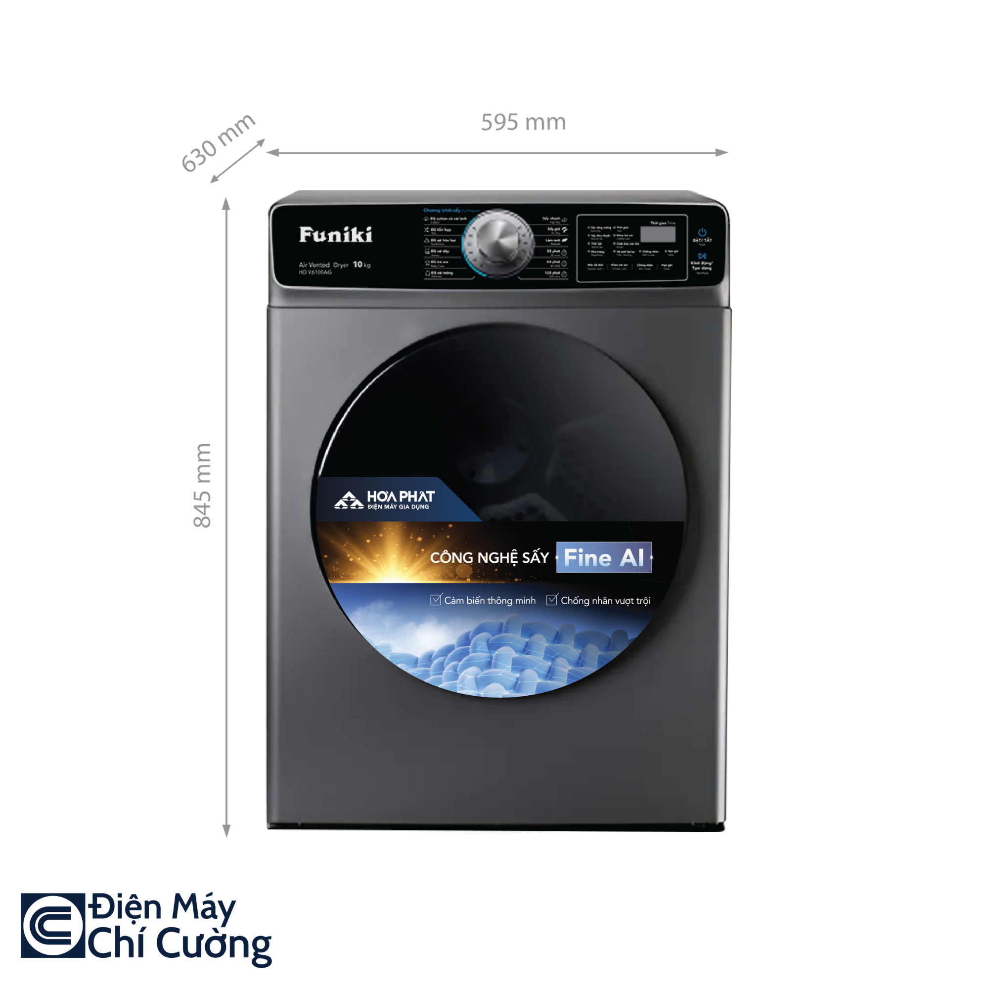 Máy sấy Funiki thông hơi 10kg HD V6100AG