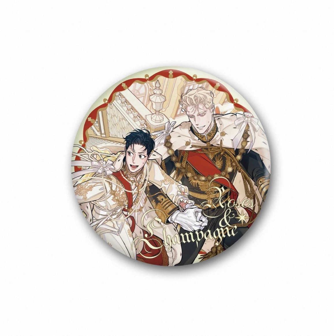 [PREORDER] 장미와 샴페인/ ROSES AND CHAMPAGNE X LITING Badge 75mm