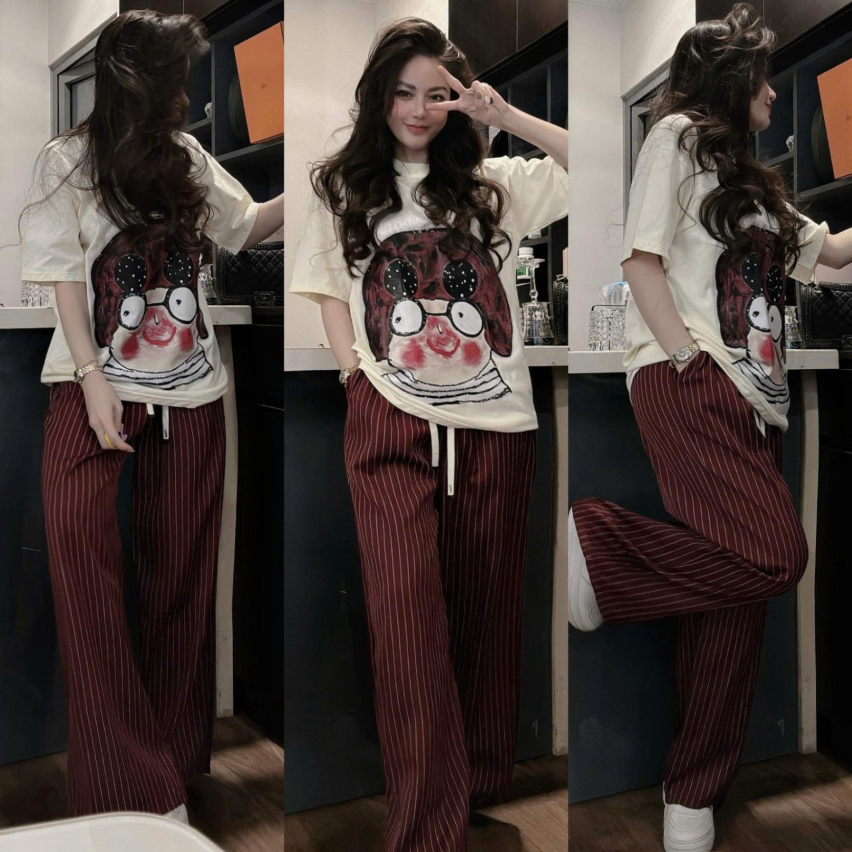 SA# BỘ CÔ GÁI QUẦN KẺ ĐỎ