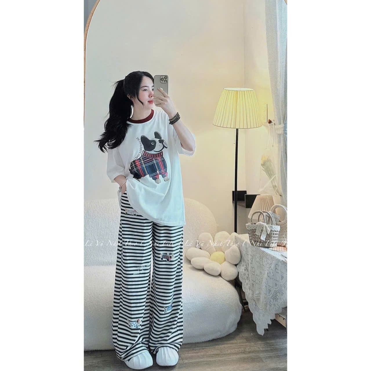 H2# BỘ ÁO CHÓ QUẦN KẺ