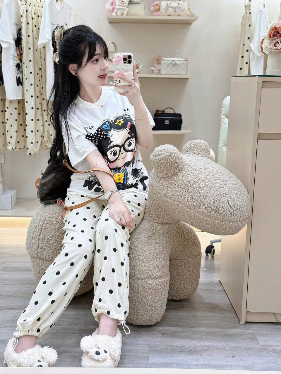 MĐ# SET TRẮNG QUẦN CHẤM BI