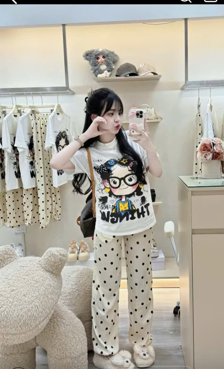 MĐ# SET TRẮNG QUẦN CHẤM BI