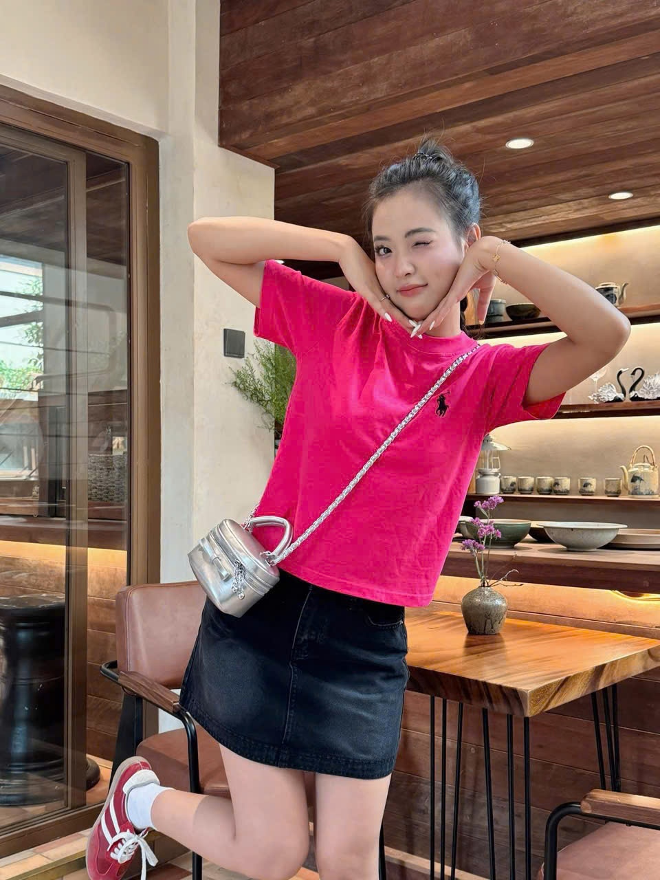 MĐ# ÁO HỒNG THÊU NGỰA