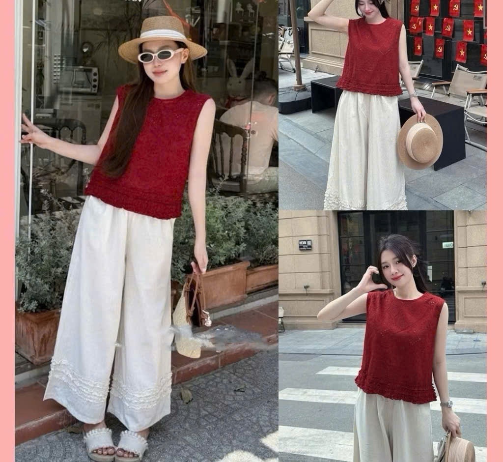 SA# SET ÁO ĐỎ QUẦN BE