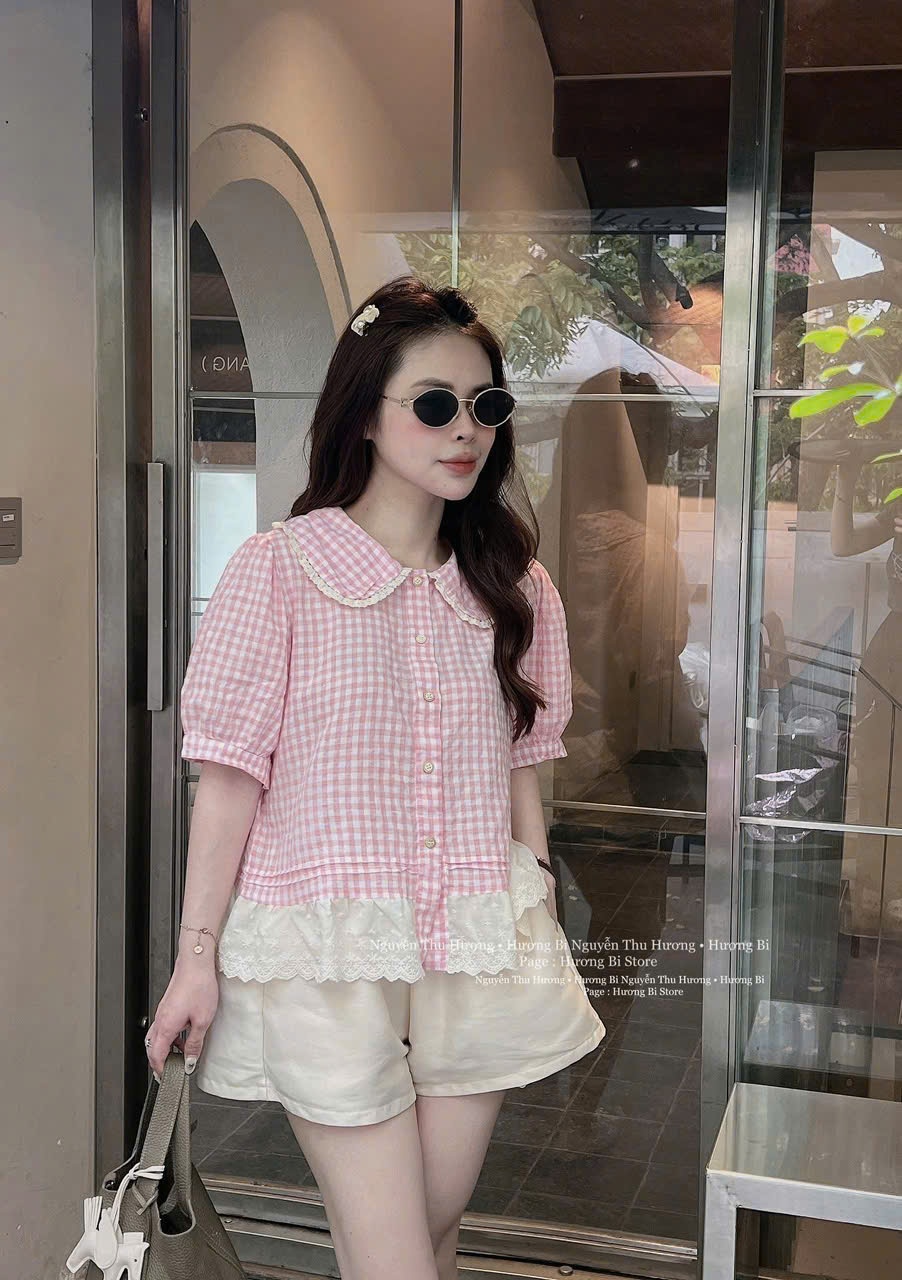 MĐ# SET ÁO KẺ HỒNG QUẦN BE