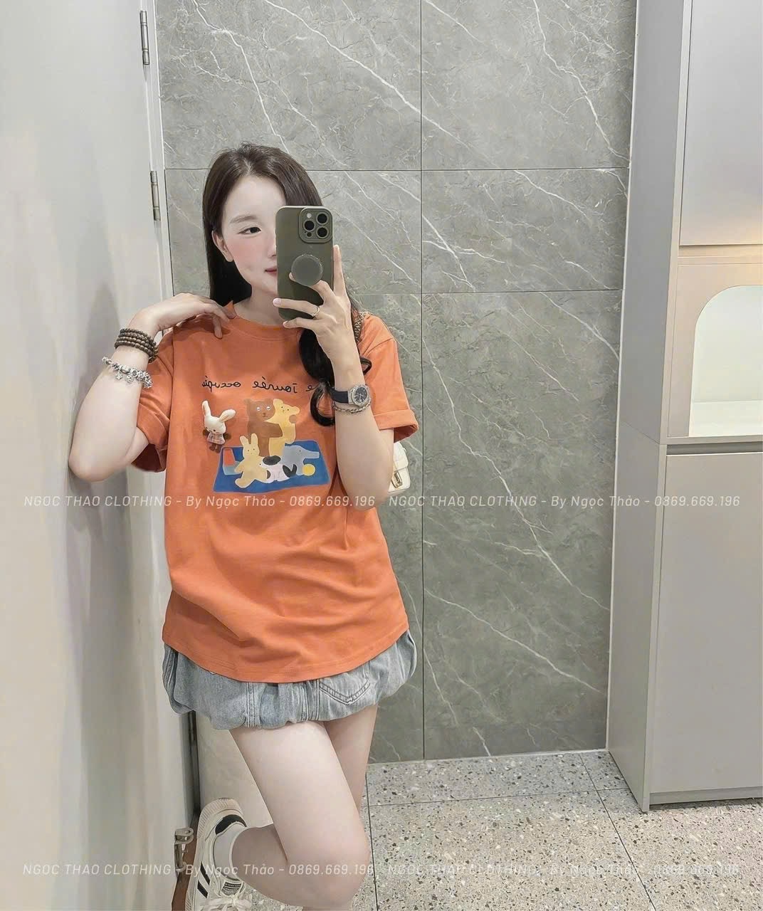 MĐ# ÁO PHÔNG CAM IN GẤU
