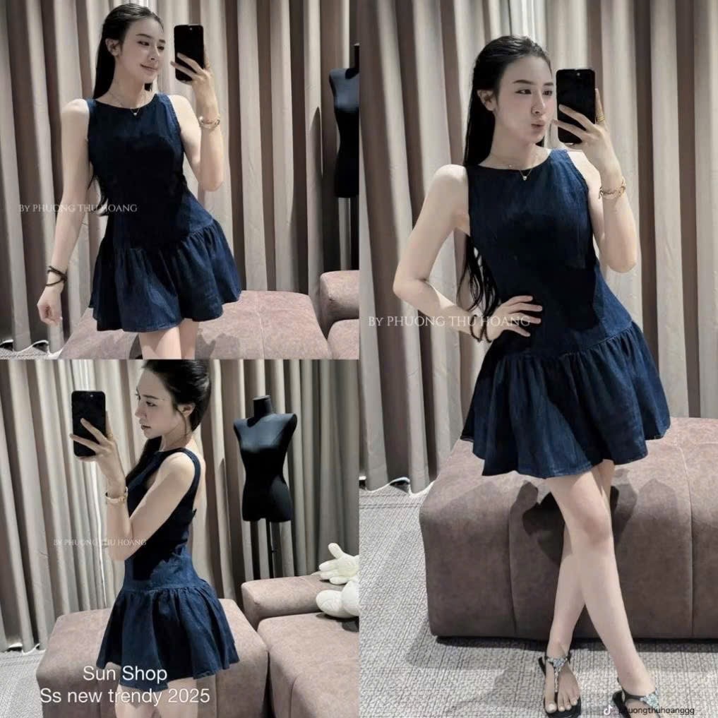 SA# VÁY JEAN KHOÁ LƯNG