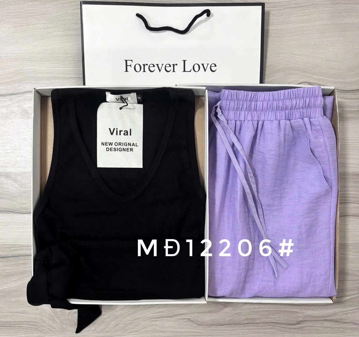 MĐ12206# SET ÁO ĐEN QUẦN TÍM