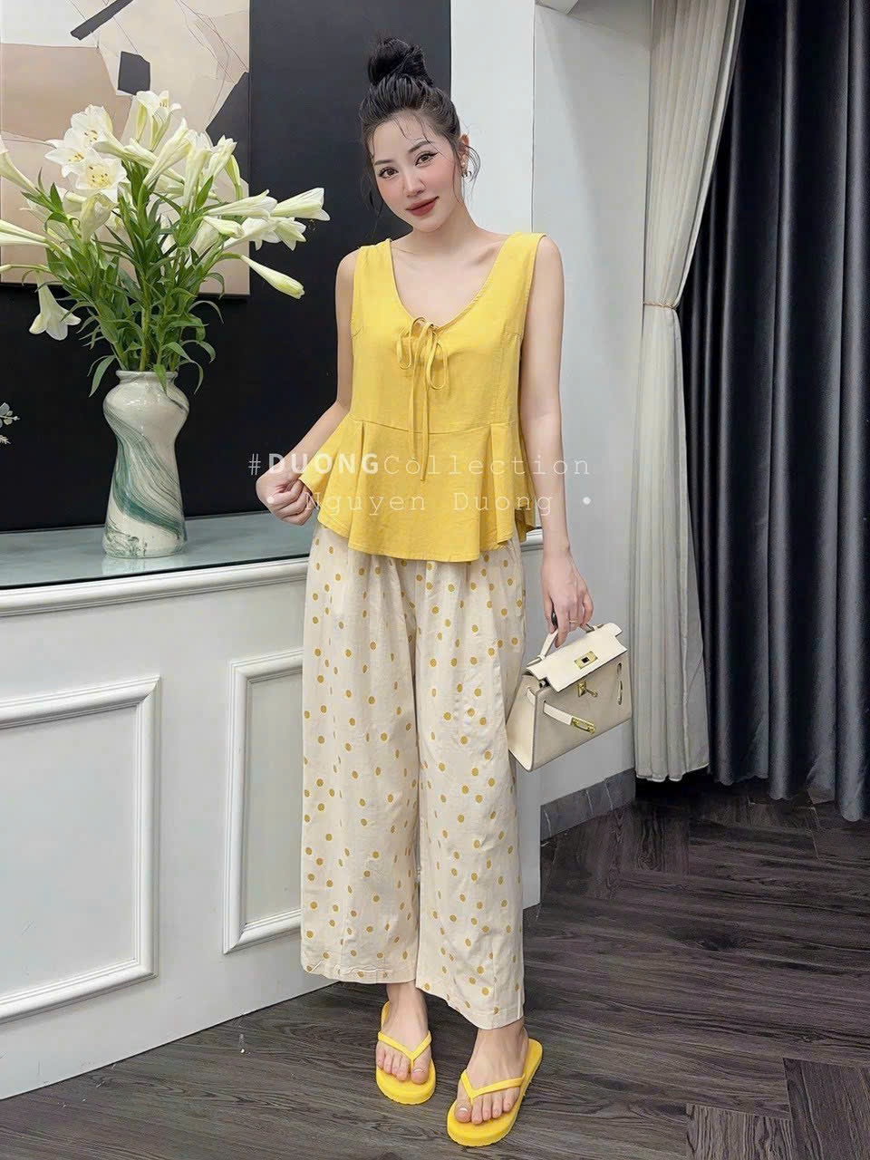 XẢ KHO SET VÀNG QUẦN CHẤM BI