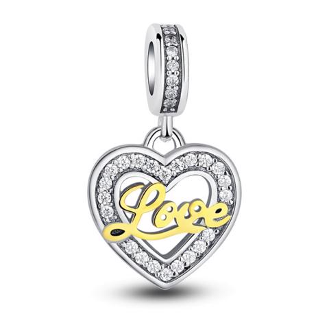 Charm đeo love mạ vàng 1
