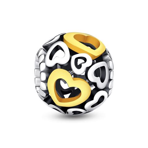Charm tình yêu màu bạc và vàng