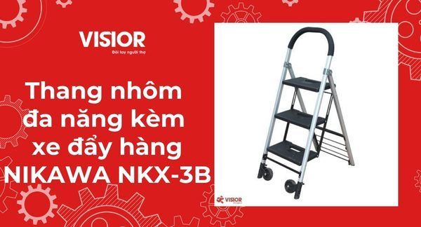 Thang nhôm đa năng kèm xe đẩy hàng NIKAWA NKX-3B