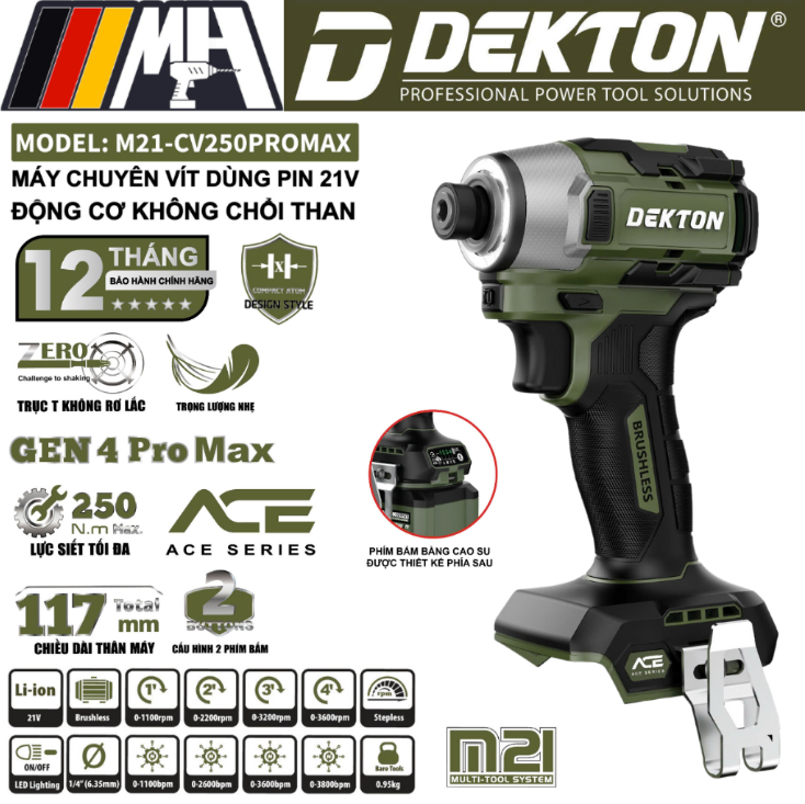 (MUA 1 TẶNG 1) THÂN MÁY VẶN VÍT M21-CV250PROMAX TẶNG QUẠT M21-QD500XLM