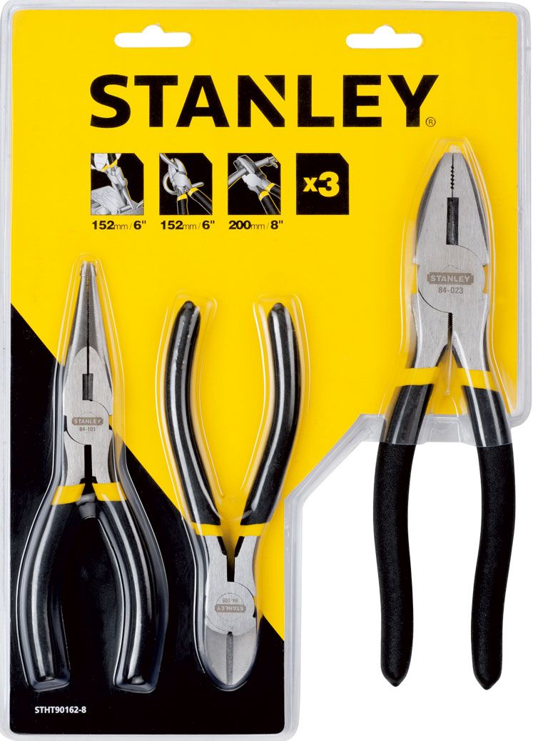 BỘ KỀM 3 CÂY STANLEY (KỀM RĂNG 8'', KỀM CẮT 6'', KỀM MỎ NHỌN '') STANLEY STHT90162-8