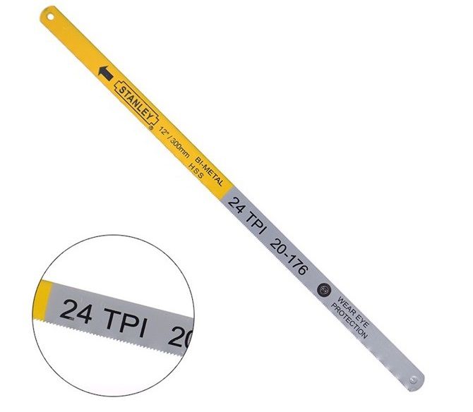 LƯỠI CƯA SẮT 24 RĂNG 12in/300mm STANLEY 20-176 (100 lưỡi/hộp)