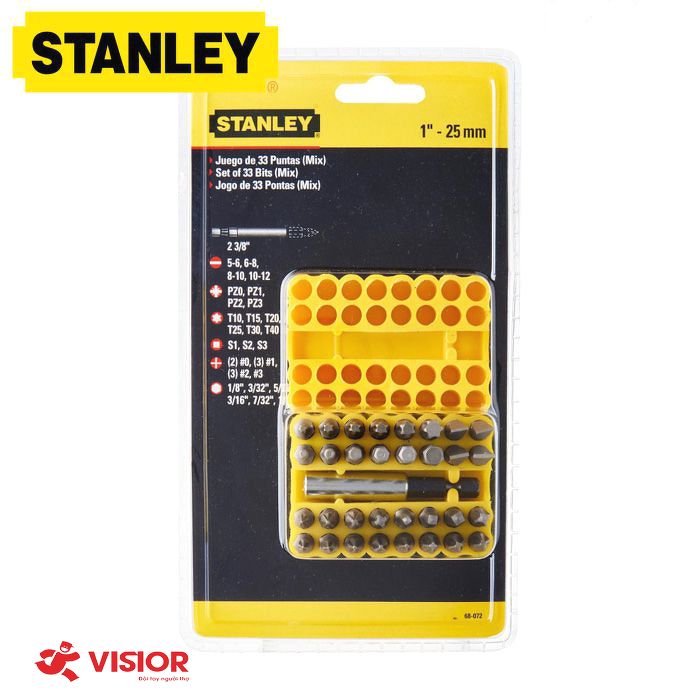 BỘ SET MŨI VẶN VÍT 33 CHI TIẾT STANLEY 68-072