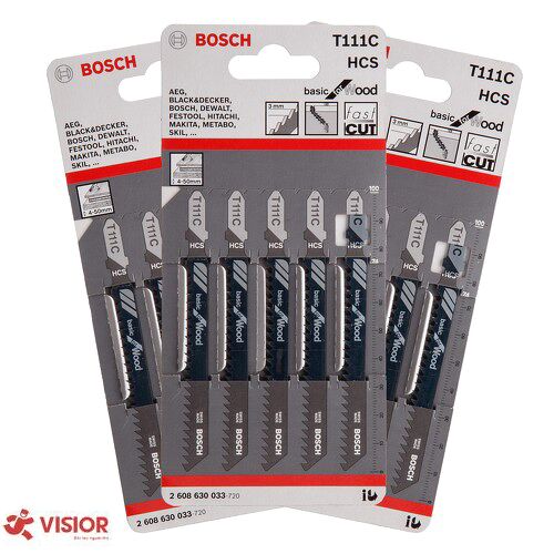 BỘ LƯỠI CƯA LỌNG GỖ BOSCH T111C (5 CÂY)