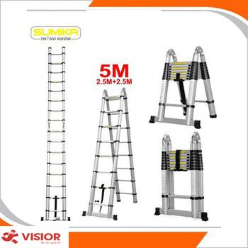 Thang nhôm rút đôi đai nhựa Sumika SK 500D 5m