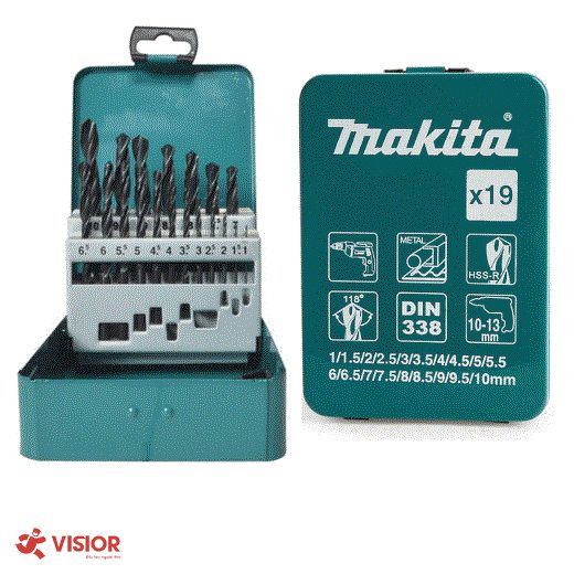 BỘ 19 MŨI KHOAN SẮT MAKITA HSS-R D-54081