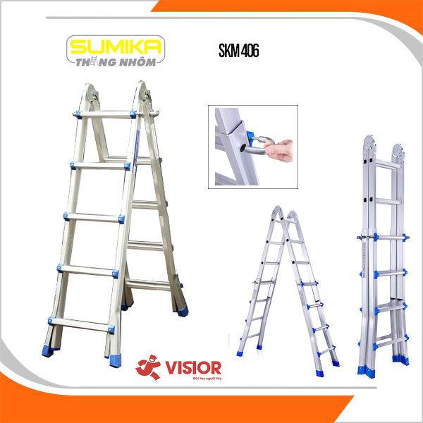 THANG NHÔM GẤP CHỮ A MỞ RỘNG SUMIKA SKM 406