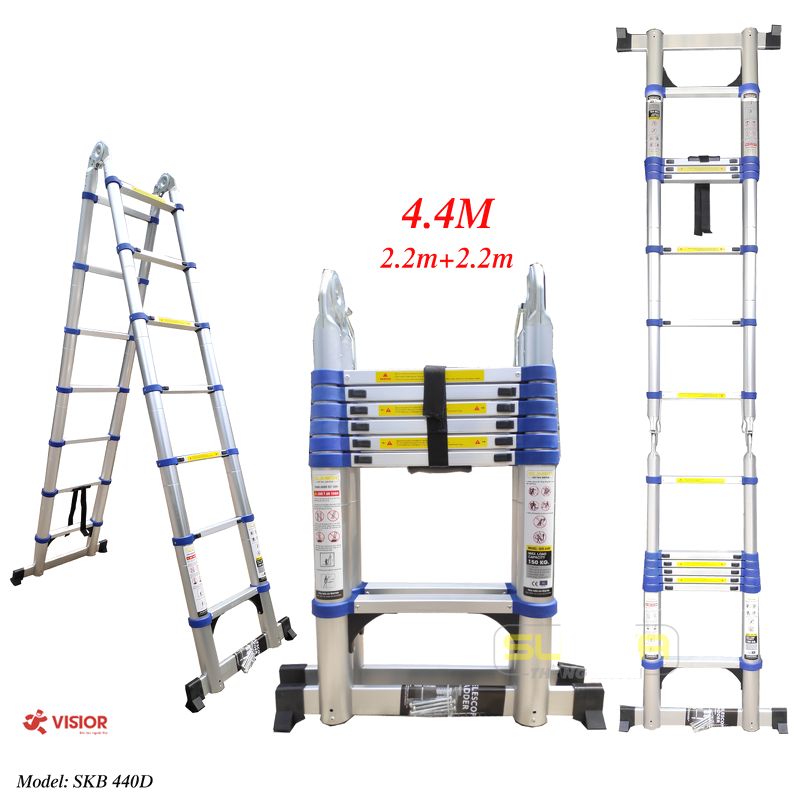 THANG NHÔM RÚT CHỮ A SUMIKA SKB440D TRẮNG XANH