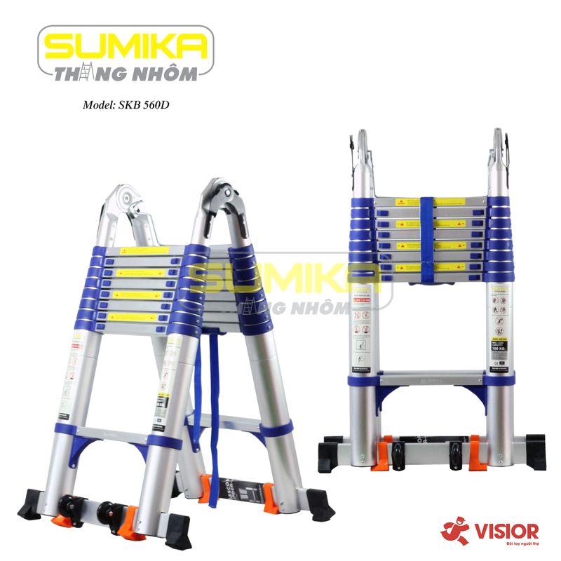 THANG NHÔM RÚT GỌN CHỮ A SUMIKA SKB 560D - VIỀN XANH