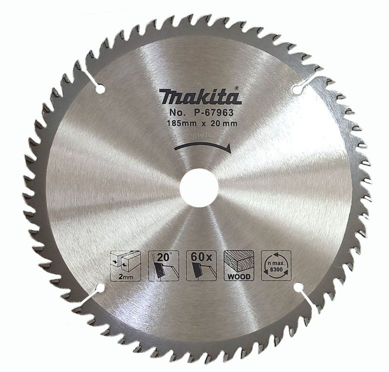 LƯỠI CƯA GỖ HỢP KIM MAKITA 185X60TX20MM 60 răng P-67963