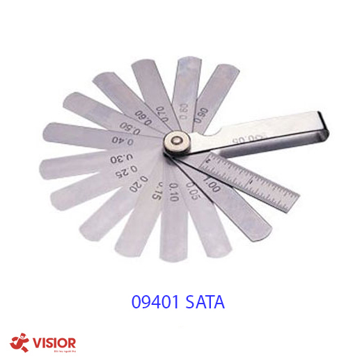 BỘ THƯỚC LÁ 14 CHI TIẾT ĐO KHE HỞ SATA 09401 0.05-1.00MM