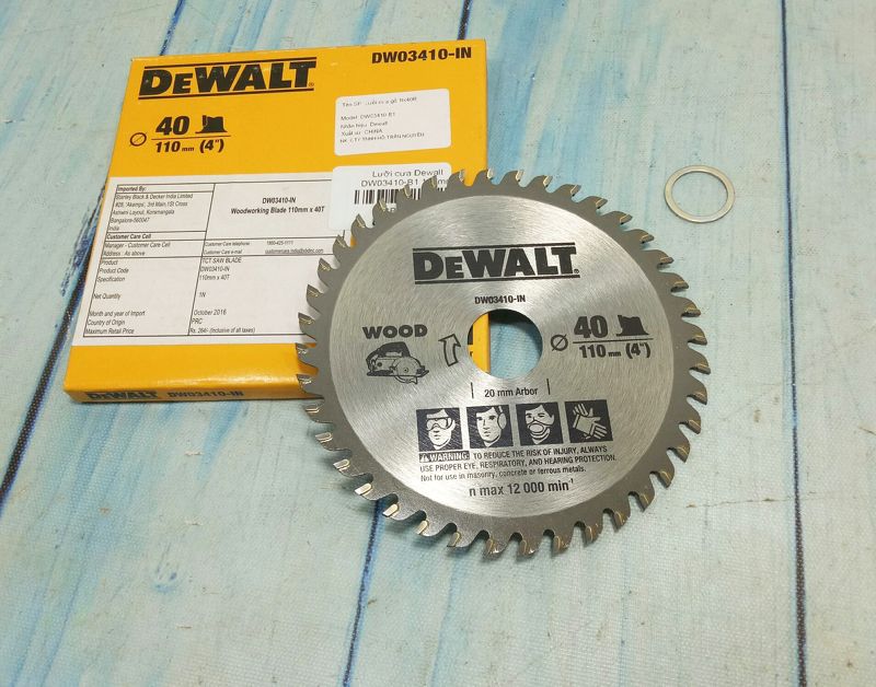 LƯỠI CƯA GỖ 110MM/40 RĂNG DEWALT DW03410